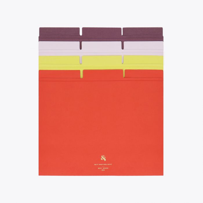 Assorted File Folder Set in Red, Yellow, Purple and Lavender by Wit & Delight